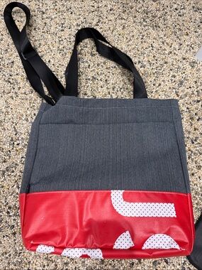 Gray and Red Tote Bag - Stylish Everyday Carry